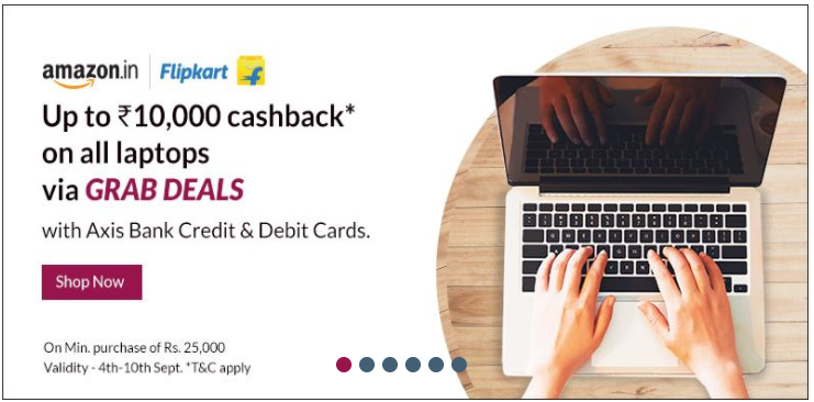 Up To Rs. 10000 Cashback on Laptops with Axis Credit Cards