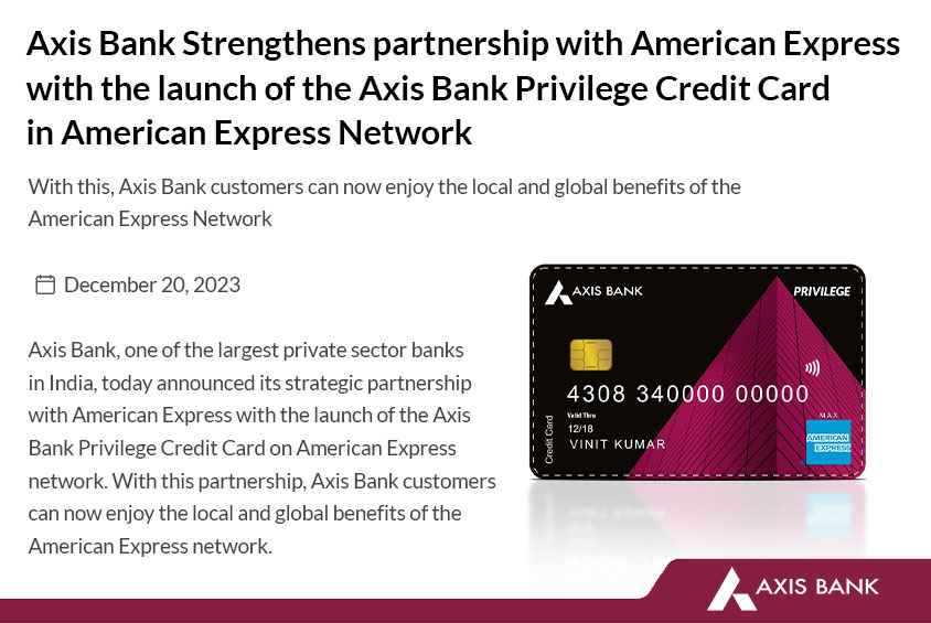 Axis Banks Launches Privilege Credit Card